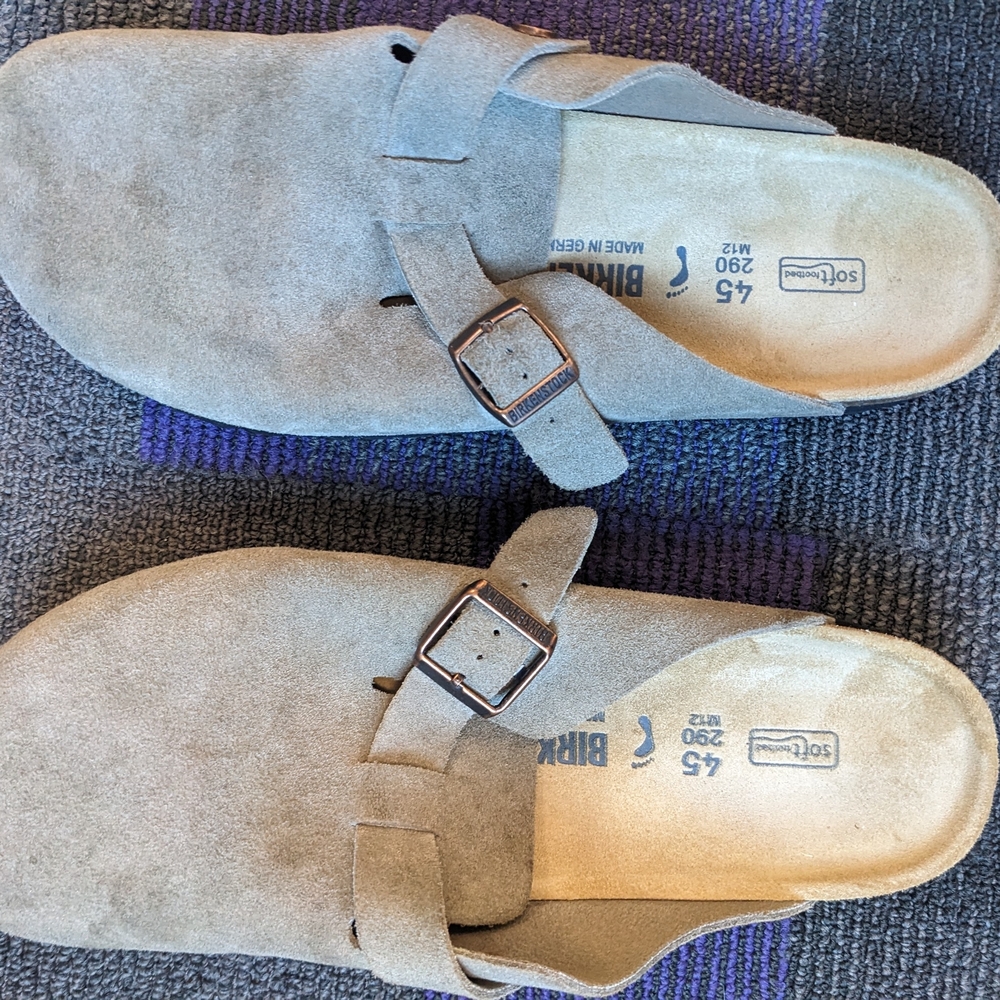 Birkenstock Suede Clogs with Buckle